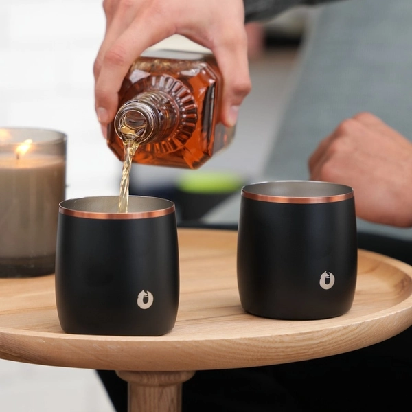 Stainless Steel Rocks Glass Set of 2