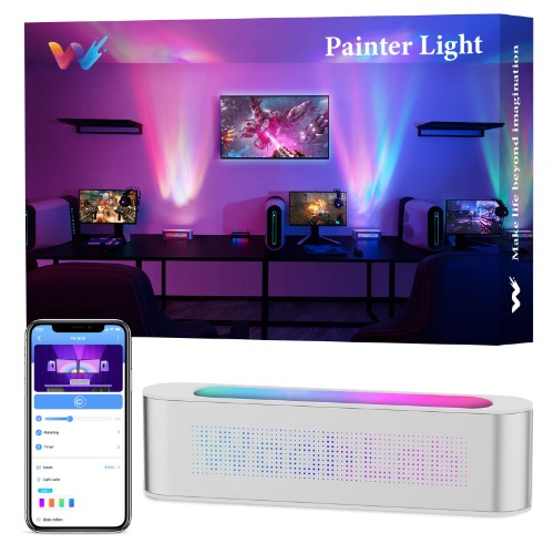 woohlab Smart Light Bar, RGBICW Color Changing Ambient Lighting with Scene and Music Mode, Sync with Music, Smart APP Control, DIY Colors, Gaming Lights for Bedroom, Home, Party, Gaming Room-1 Pack - 