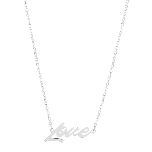 LOVE SCRIPT NECKLACE - SILVER