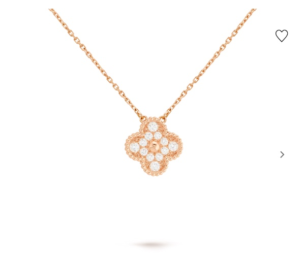 Vintage Alhambra pendant 18K rose gold, Diamond - Van Cleef & Arpels