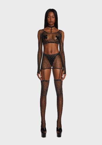 Can't Be Me Fishnet Bodystocking Set | ONE SIZE