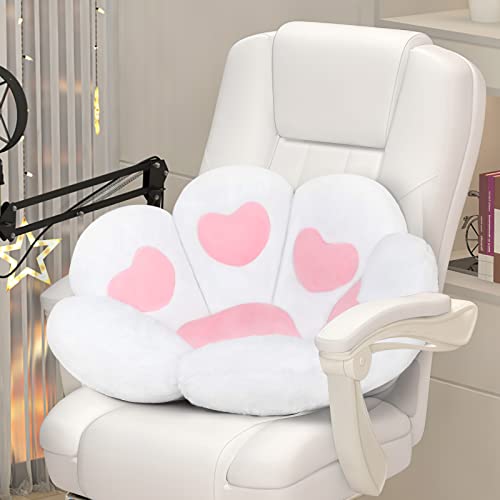 OtNiap Cute cat Paw Plush Pillows, Soft and Comfortable Sofa Cushions/Office Chair Seat Cushion Lazy Sofa Bear Paw Chair Cushion for Chair,Home, Bedroom Shop and Restaurant Decor 28"x 24" (White) - White - 28 Inch