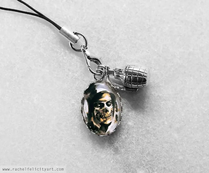 Ghost MW2 Phone Charm, Simon "Ghost" Riley Art Print Keychain, Cell Phone Charm