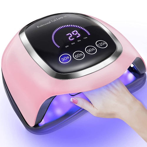 LED Nail Lamp,168W UV Lamps for Gel Nails,UV Nail Lamp with 7.5 Inch Large LCD Touch Screen/4 Timer Setting/Auto Sensor,Professional Led Lamps for Gel Nails Polish Starter Tools for Home Salon Use