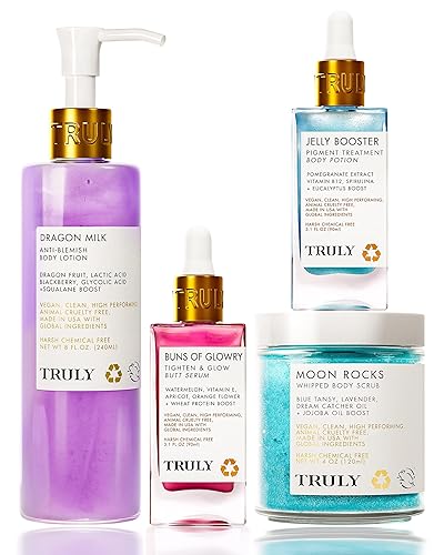 Truly Beauty Brightening Kit - Face and Body Serum Set for Hyperpigmentation and Dark Spots - Body Brightening Kit