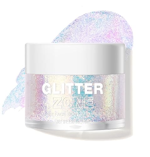 LANGMANNI Holographic Body Glitter Gel for Body, Face, Hair and Lip.Color Changing Glitter Gel Under Light. Vegan & Cruelty Free-1.35 oz (2# Sparkling Pink) - 2# Sparkling Pink