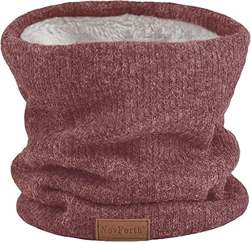 NovForth Winter Neck Warmer Men Ski, Neck Gaiter Face Scarf Women, Fleece Scarf for Men Gaiter Mask, Thick Windproof Scarves - Mix Red