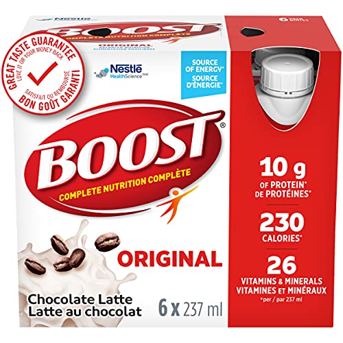 BOOST Original Meal Replacement Drink, Choc Latte, 6x 237 ml (Pack of 4)- PACKAGING MAY VARY