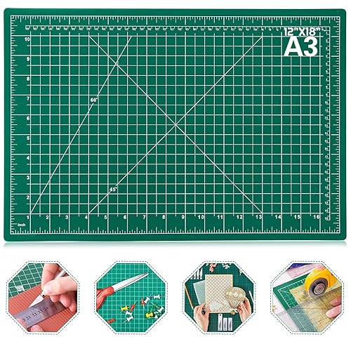 anezus Self Healing Sewing Mat, 12inch x 18inch Rotary Cutting Mat Double Sided 5-Ply Craft Cutting Board for Sewing Crafts Hobby Fabric Precision Scrapbooking Project - 17.8"L x 11.9"W