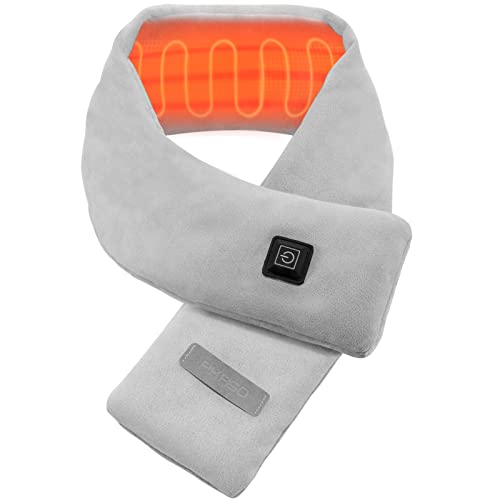Neck Heating Pad, AKASO Heated Neck Wrap for Neck Pain Relief, Electric Heating Pad with 5000mAh Power Bank, Cordless Thermal Neck Brace with Auto Shut Off for Stiffness Relief - Grey