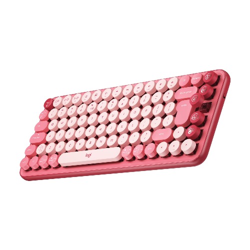Logitech POP Keys Wireless Mechanical Keyboard with Emoji Keys, Hertbreaker Rose