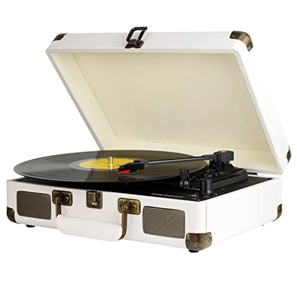 DIGITNOW! Vinyl Record Player 3 Speeds with Built-in Stereo Speakers, Supports USB/RCA Output/Headphone Jack / MP3 / Mobile Phones Music Playback,Suitcase Design