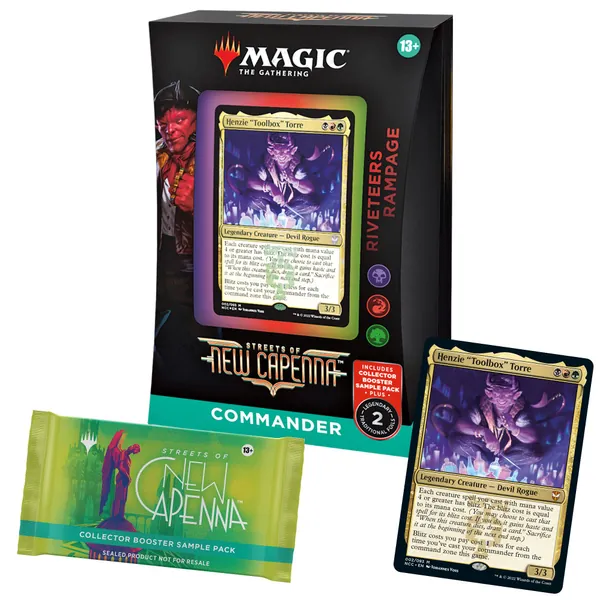 Magic: The Gathering Streets of New Capenna Commander Deck – Riveteers Rampage + Collector Booster Sample Pack - 