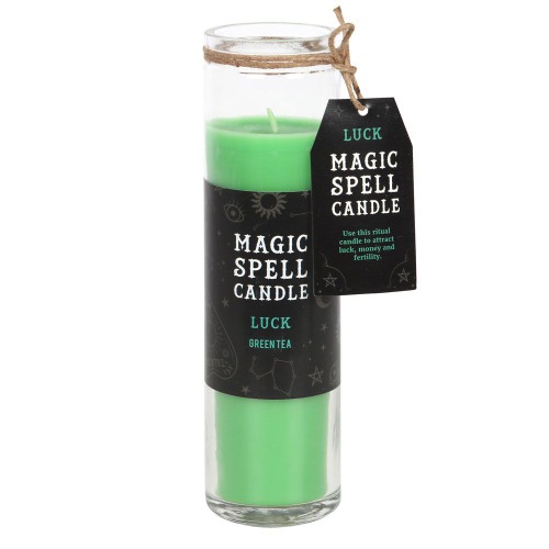 Green Tea Scented 'Luck' Spell Tube Candle