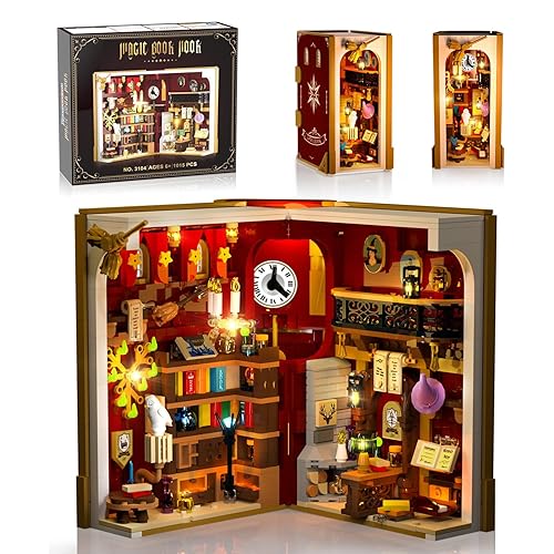 INSOON Magic Book Nook Building Set with LED Light