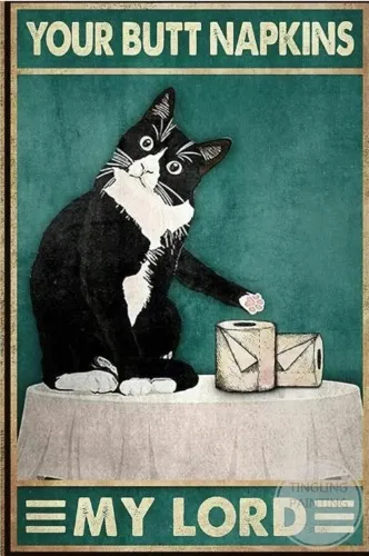 Black Cat Metal Poster