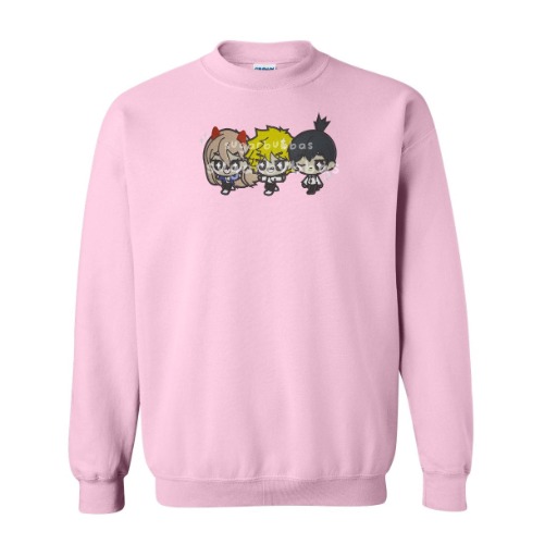 C S M Running Trio Handmade Embroidered Graphic Apparel | M / Crewneck Sweatshirt / Pink