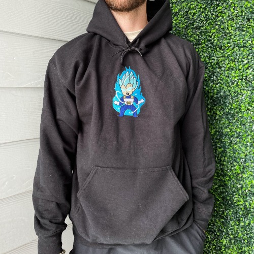 DBZ Blue Fire Chibi Hoodie PREORDER | M