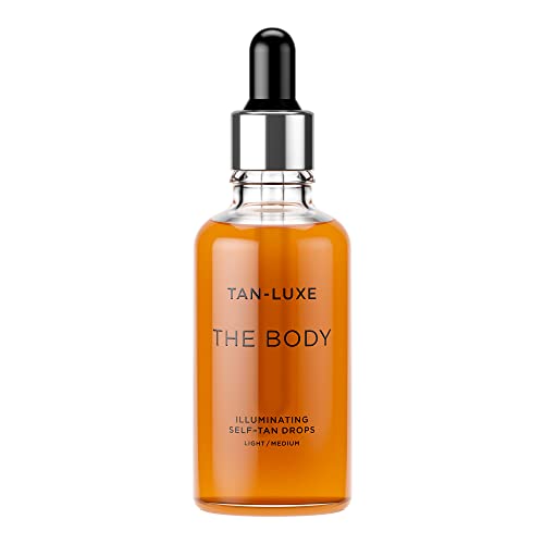 Tan Luxe THE BODY Self Tan Drops, Medium (50 ml) Add Tanning Drops to Skin Care for Custom Body Tan, Cruelty Free & Vegan
