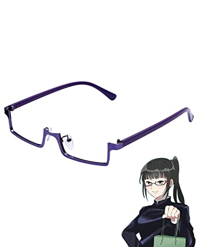 NUTRIUPS Maki Zenin Cosplay Glasses, Zenin Maki Half-Rim Eyeglasses, Zenin Maki Cosplay Prop
