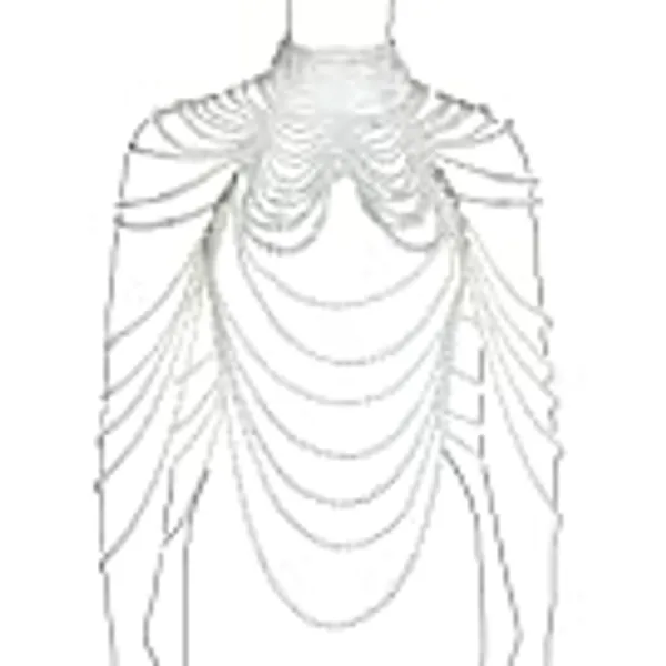 CCbodily Pearl Body Chain Bra - Fashion Shoulder Necklaces Bra Chain Body Jewelry