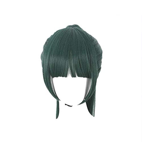 WeizhaonanCos Anime Maki Zenin Women's Cosplay Wig Long Straight Green Ponytail Hair Wigs with Bangs - Zenin Maki