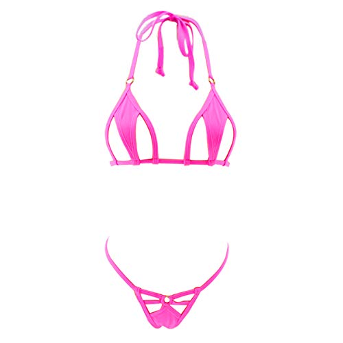 SHERRYLO Micro Bikini Sexy Mini Bikinis Slutty Exotic Bathing Suit for Women Women's Swimsuit - Pink