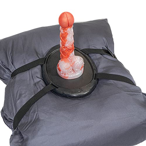 Mastr Mount (Graphite Black) - Pillow & Towel Strap Platform Base for a Suction Cup Dildo - Handmade in The USA - Adult Toys, Sex Toys Stand (Dildo and Pillow not Included)
