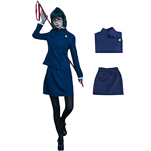 IOPBOT Anime Nobara Kugisaki Cosplay Uniform Halloween Women Skirts Full Set Waist Bag Coat Skirt Costume - Small - Blue 01