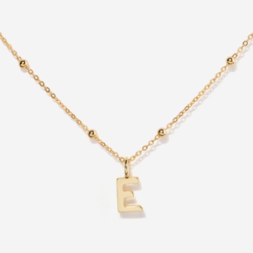 Initial Capital Letter Necklace - E