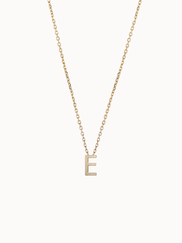 Fine Gold Letter Necklace - Yellow Gold - E