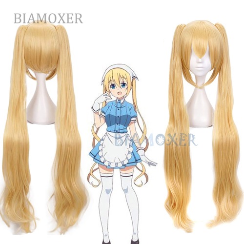 19.13US $ 41% OFF|Ebingoo Blend S Kaho Hinata Wig Double Ponytail Blonde Synthetic Cosplay Wig Long Natural Wave Wig for Halloween Costume Party|Anime Costumes|   - AliExpress