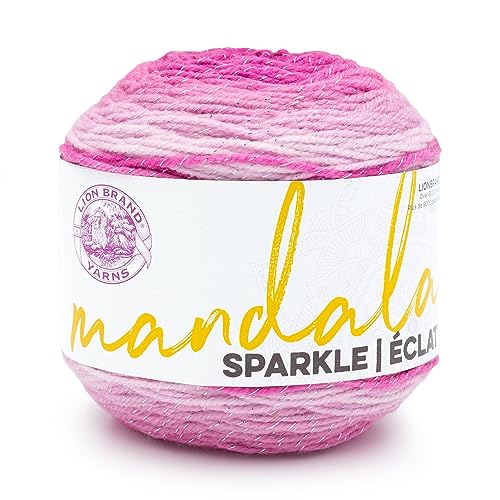 Lion Brand Yarn Mandala Sparkle Yarn, 1 Pack, Aries - 1 Pack - Aries
