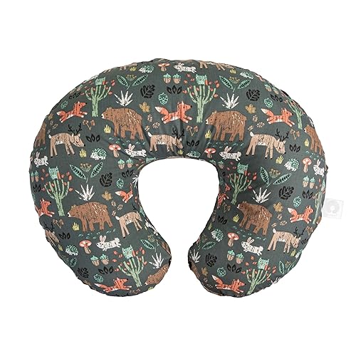 Boppy Nursing Pillow Original Support, Green Forest Animals, Ergonomic Nursing Essentials for Bottle and Breastfeeding, Firm Fiber Fill, with Removable Nursing Pillow Cover, Machine Washable - Original Nursing Pillow - Green Forest Animals