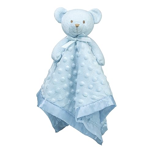 Pro Goleem Teddy Bear Lovey Baby Security Blanket for Boys and Girls Unisex Soft Lovie Baby Gifts for Newborn Toddler Snuggle Toy Stuffed Animal Blue 16 Inch - Blue Bear