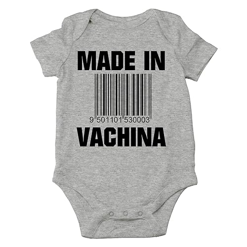 AW Fashions Made in VaChina Baby Bodysuit Funny Cute Baby Girl Clothing or Boy Outfit Infant Romper - Newborn - Sports Grey