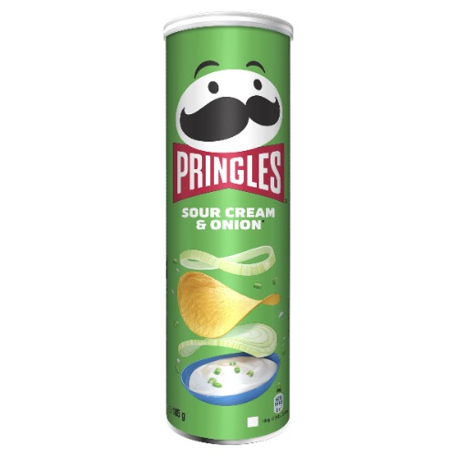 Pringles Sour Cream & Onion | Sourcream Chips | Einzelpackung (1 x 185g)