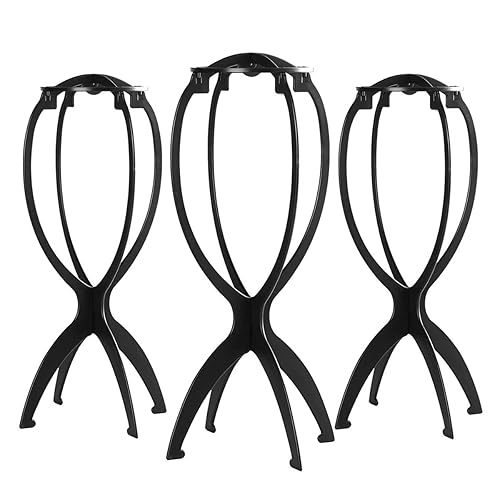 Dreamlover Wig Stand, Wig Head Stand for Multiple Wigs, Black, 3 Pack - 14.2 Inches (Pack of 3) - Black