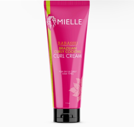 Mielle Organics Babassu Brazilian Curly Cocktail Curl Cream for Dry & Curly Hair Types, Moisturizing Cream for Curly Hair