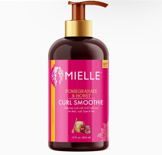 Mielle Organics Curl Smoothie with Pomegranate and Honey, Moisturizing Curl Cream for Curly Hair, Anti-Frizz Curl Enhancer for Thick Type 4 Hair