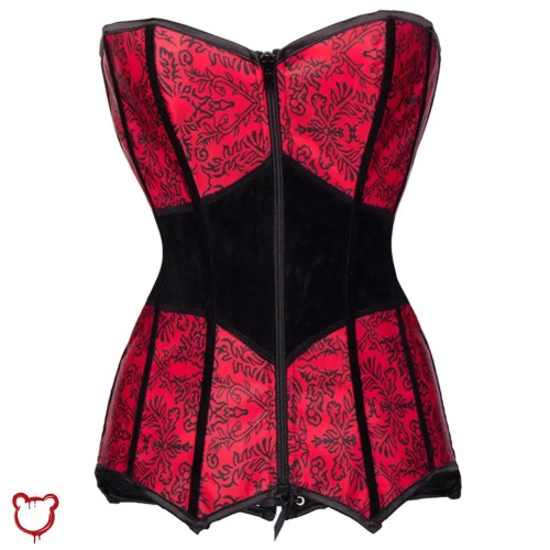 Gothic Mature Red Corset Top - black / L