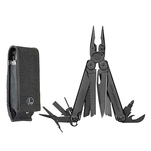 LEATHERMAN, Wave+, 18-in-1 Full-Size, Versatile Multi-tool for DIY, Home, Garden, Outdoors or Everyday Carry (EDC), Black - Black