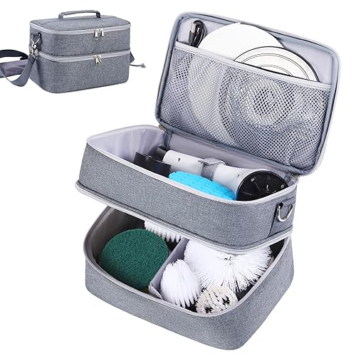 Rsobl Storage Bag for Electric Spin Scrubber,Organizer Case Compatible with Electric Scrubber for Cleaning,Carry Case for Bathroom Scrubber Electric (Bag Only)