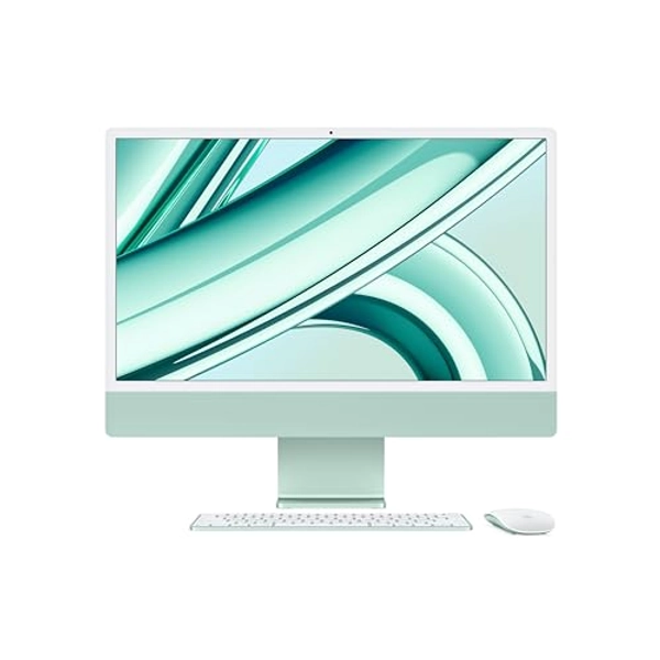 Apple 2023 iMac All-in-One Desktop-Computer mit M3 Chip: 8-Core CPU, 10-Core GPU, 24" 4.5K Retina Display, 8 GB gemeinsamer Arbeitsspeicher, 256 GB SSD Speicher, passendes Zubehör. Grün