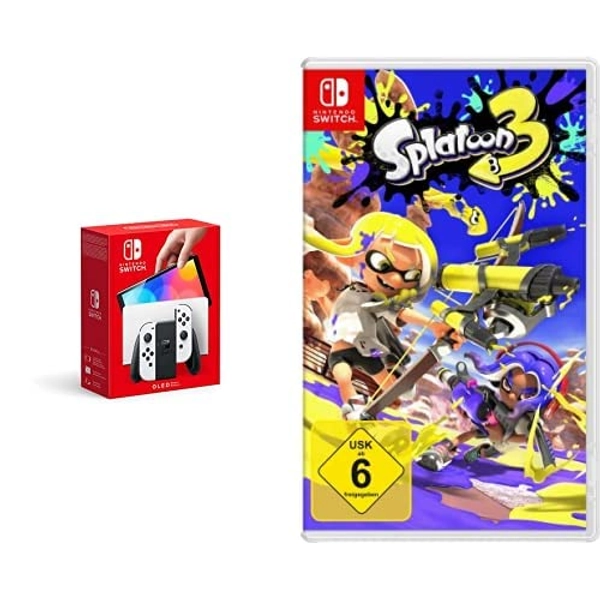 Nintendo Switch-Konsole (OLED-Modell) Weiß + Splatoon 3 Switch