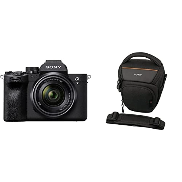 Sony α 7 IV | Spiegellose Vollformatkamera inkl. 28-70mm Objektiv (33MP, Echtzeit-Autofokus, 10BpS, 4K60p, neigbarer Touchscreen, Z Akku), Schwarz & LCS-AMB Kameratasche für Sony Alpha-Kamera, Schwarz