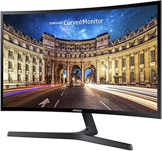SAMSUNG 23.5” CF396 Curved Computer Monitor, AMD FreeSync for Advanced Gaming, 4ms Response Time, Wide Viewing Angle, Ultra Slim Design, LC24F396FHNXZA, Black - 24-Inch - Curved - DP/HDMI
