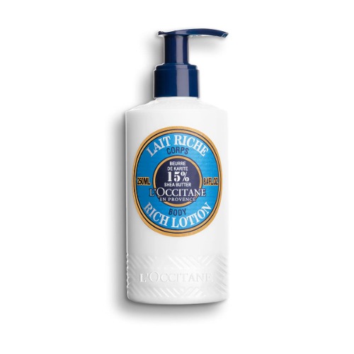 L'OCCITANE Shea Rich Body Lotion 250 ml, 15% Fair Trade Shea Butter Moisturiser, 48 hour Hydration, Luxury Body Care