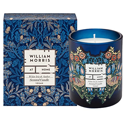 William Morris At Home Dove & Rose White Iris & Amber Scented Home Candle Luxury Gift, 180g, FG3163