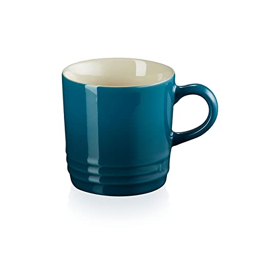 Le Creuset Stoneware Cappuccino Mug, 200 ml, Deep Teal, 70303206420099 - Deep Teal - 200 ml